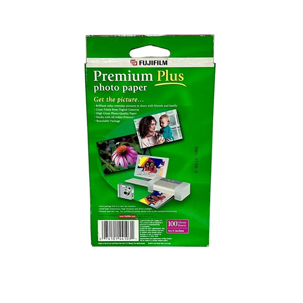 Fujifilm Premium Plus Photo Paper 4x6 High Gloss Paper 100 Sheets Inkjet Printer